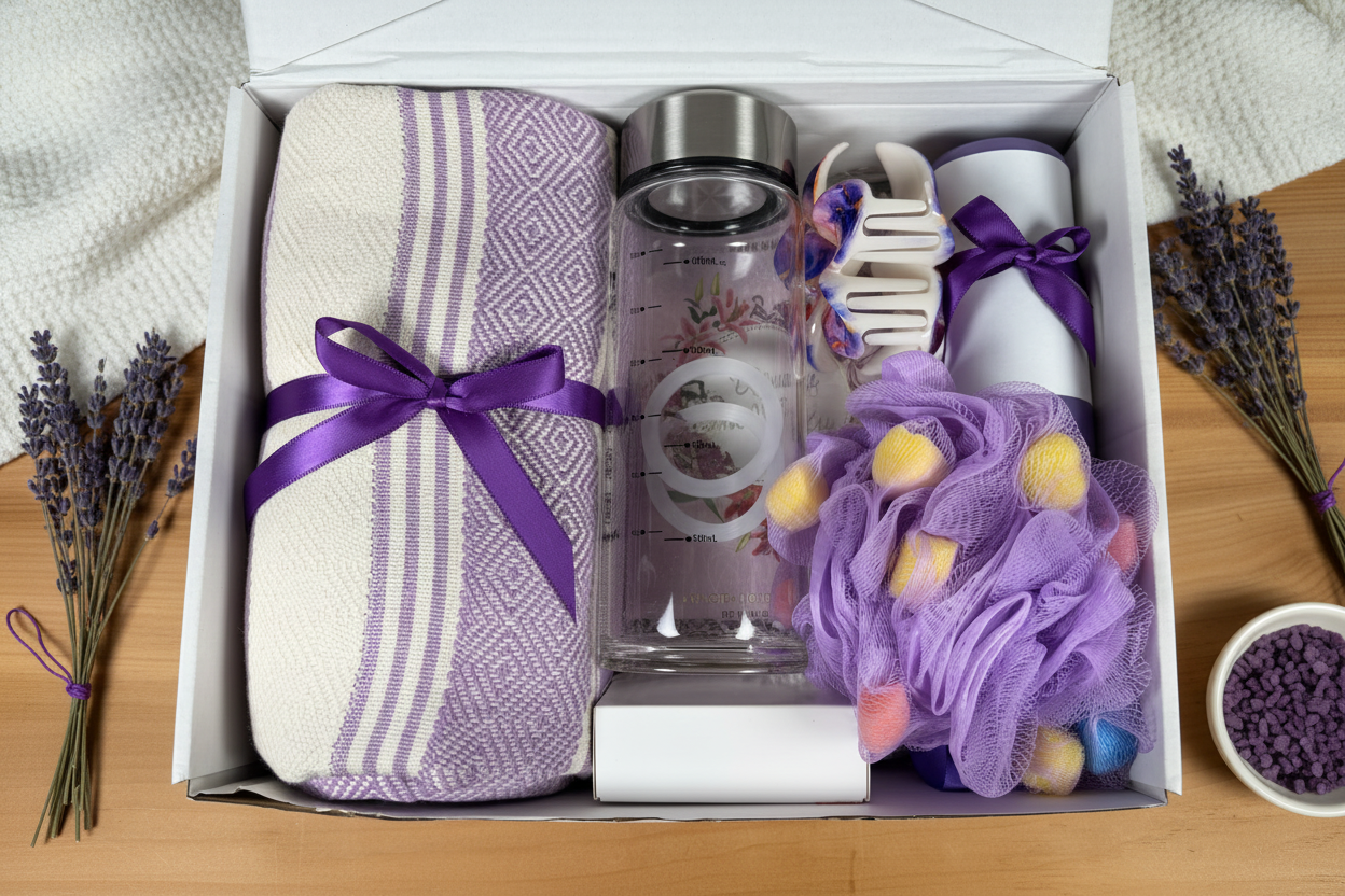 Purple Self-Care Set showing contents