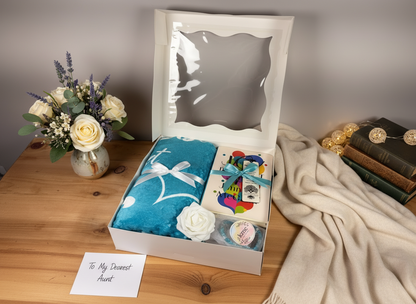 Dear Aunt Gift Box in aesthetic setting
